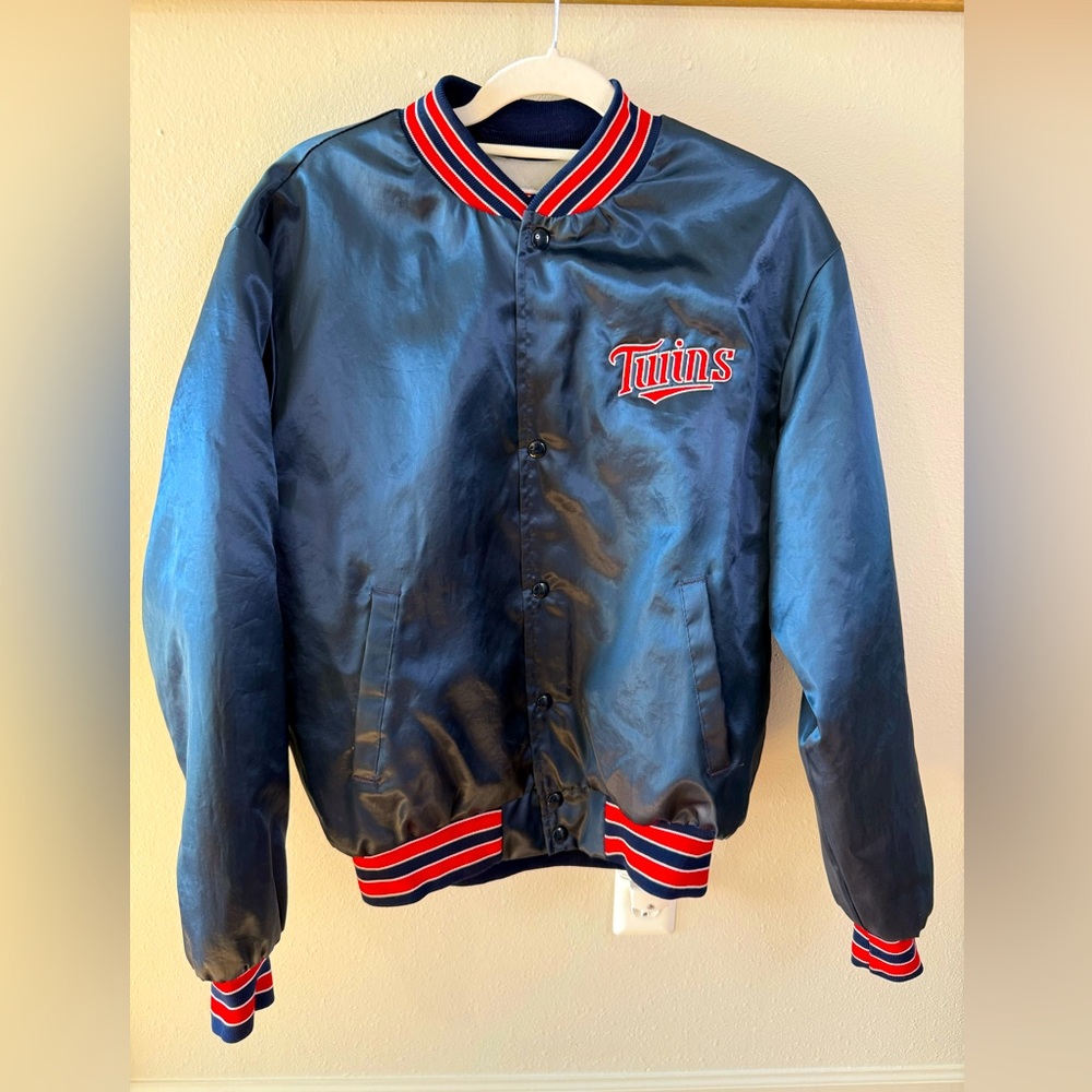 Twins Satin Bomber Jacket- Vintage